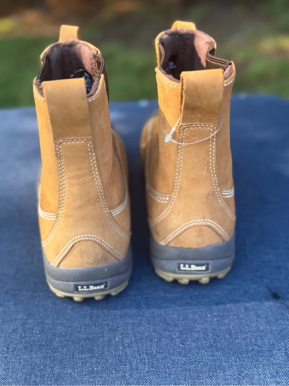 L.L. Bean Men's Two-Tone Tan and Dark Gray Rain & Snow Boots- Slip on -9